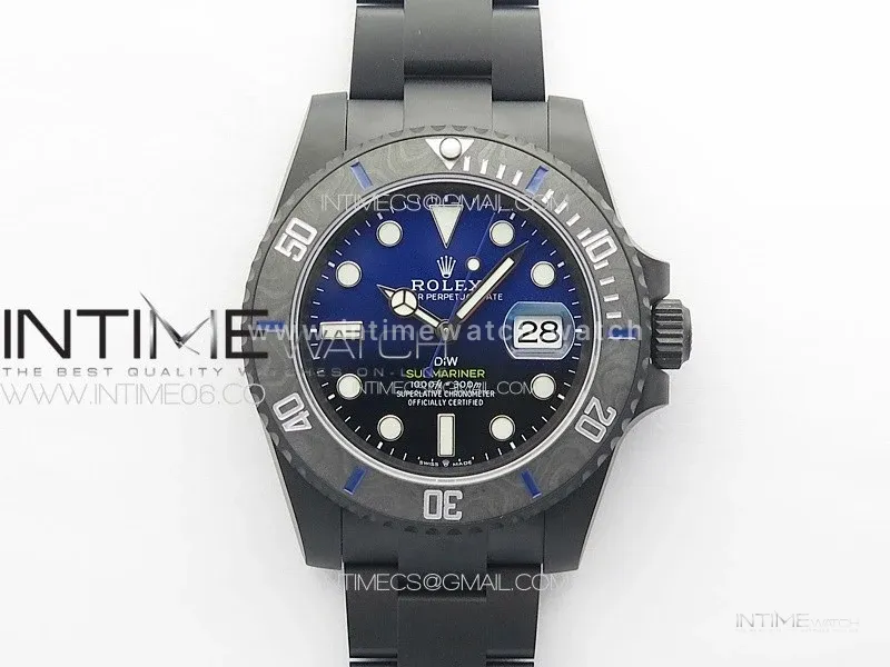 Submariner DIW DLC Sandblasted VSF 1:1 Best Edition Black/Blue Dial on DLC Bracelet VS3135