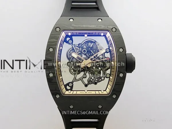 RM055 RG Inner Bezel Black Crown NTPT ZF 1:1 Best Edition on Black Rubber Strap RMUL2 Super Clone V2