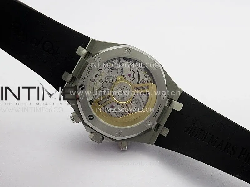 Royal Oak Chrono 26240 SS V2 DDF 1:1 Best Edition Silver Dial On Black Rubber Strap Super Clone DD4401 (SW Dial)