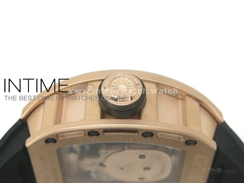 RICHARD MILLE Gold Dial RG A23J on Black Rubber Strap