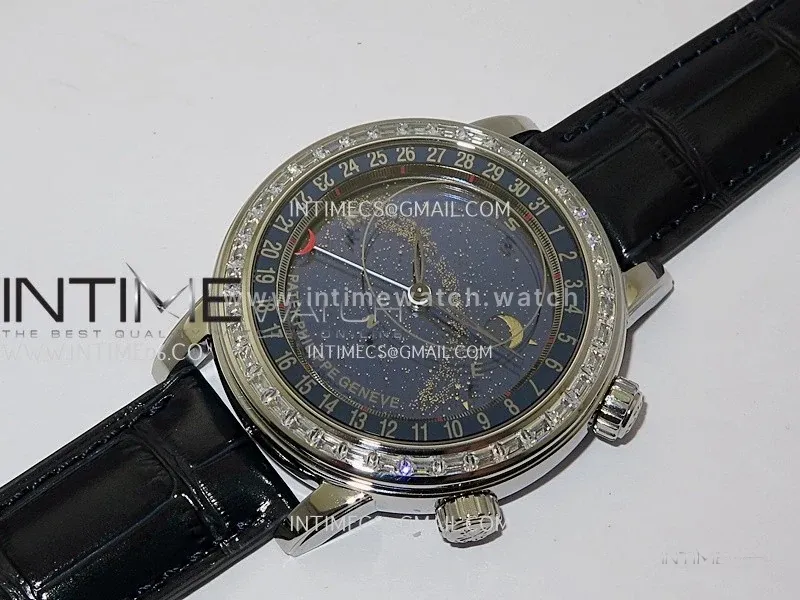Grand Complications 6104P-010 SS PPF 1:1 Best Edition Blue Dial On Blue Leather Strap Super Clone Asian 240