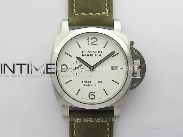 PAM 1314 TTF 1:1 Best Edition White Dial on Gray Asso Strap P.9010