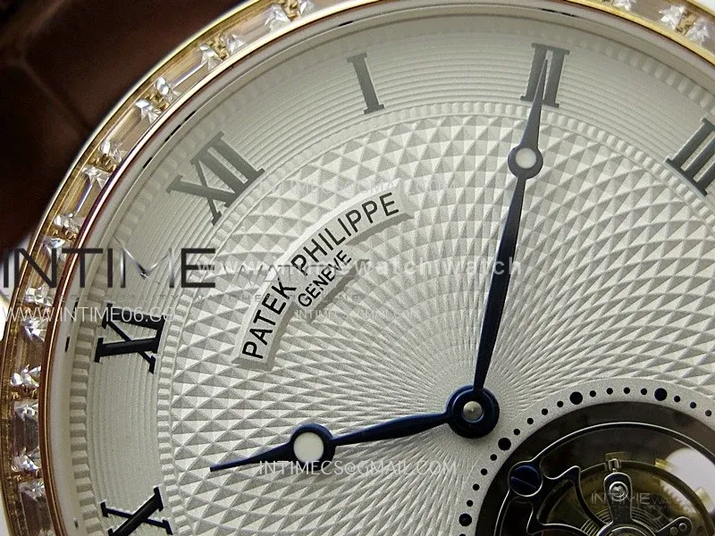 Classic Tourbillon RG/Diamonds Bezel AXF White Textured Dial On Black Leather Strap EQ5210