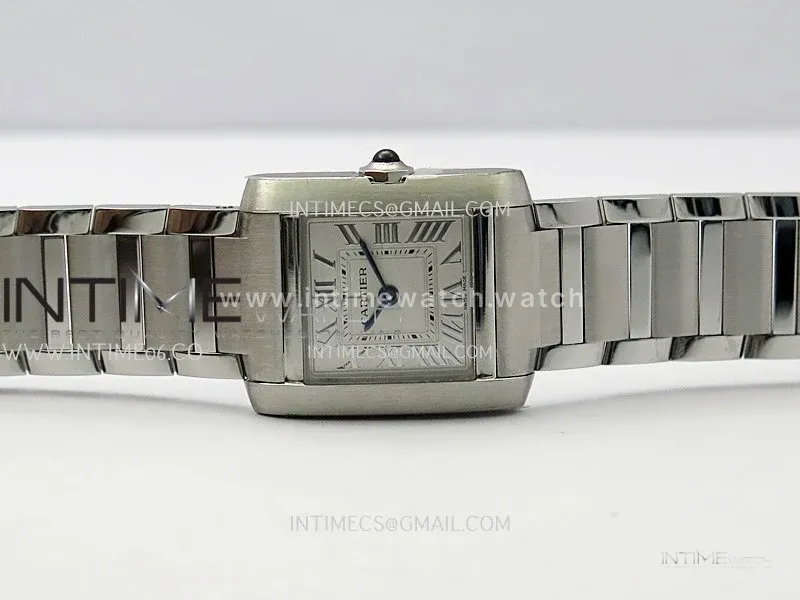 Tank Francaise Ladies 21.2mm SS 8848F 1:1 Best Edition Silver Dial on SS Bracelet Ronda Quartz V2