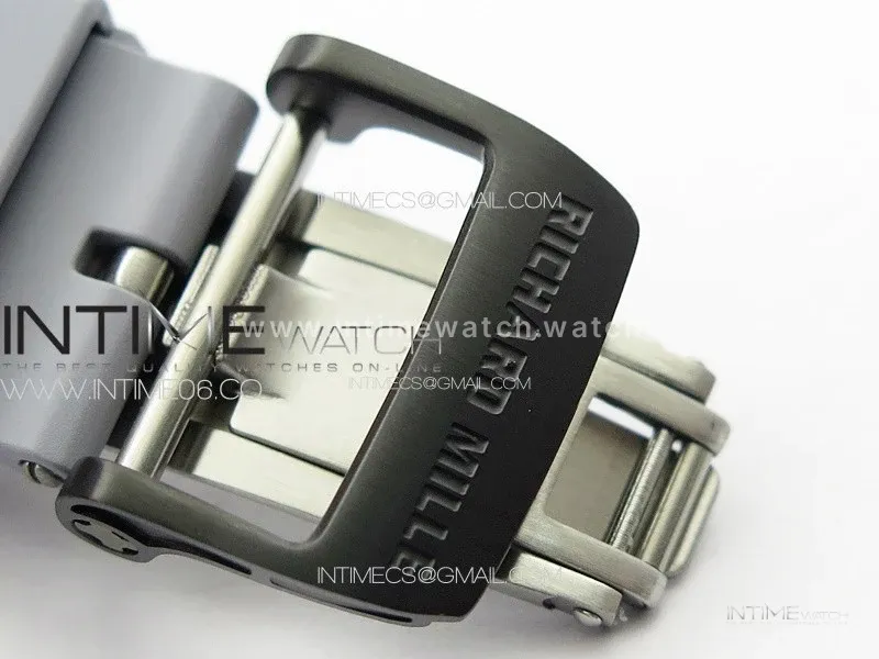 RM035-02 Forged Carbon Case KUF Best Edition Red Crown on Gray Rubber Strap MIYOTA8215