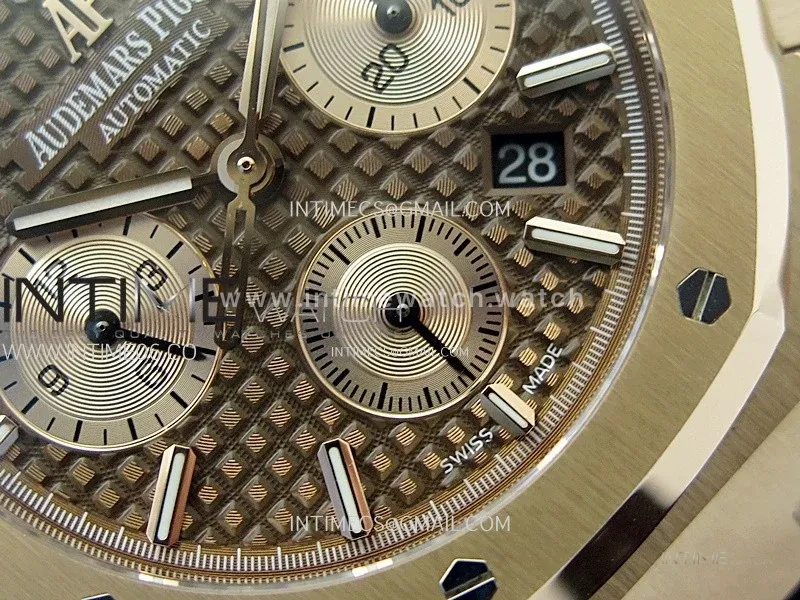 Royal Oak Chrono 26331ST RG IPF 1:1 Best Edition Brown Dial rose gold subdial on Brown Leather Strap A7750