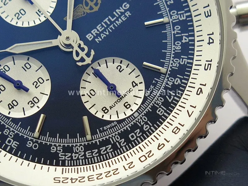 Navitimer 41mm SS B50 Best Edition SS Blue Dial Stick Markers on Blue Leather Strap A7750