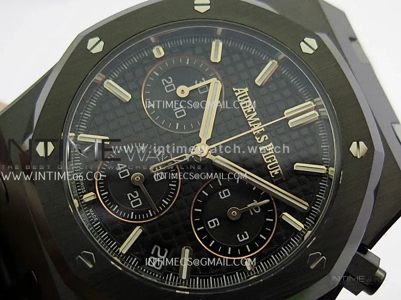 Royal Oak Chrono 26240 Real Ceramic DDF 1:1 Best Edition Black Dial On Ceramic Bracelet Super Clone DD4401