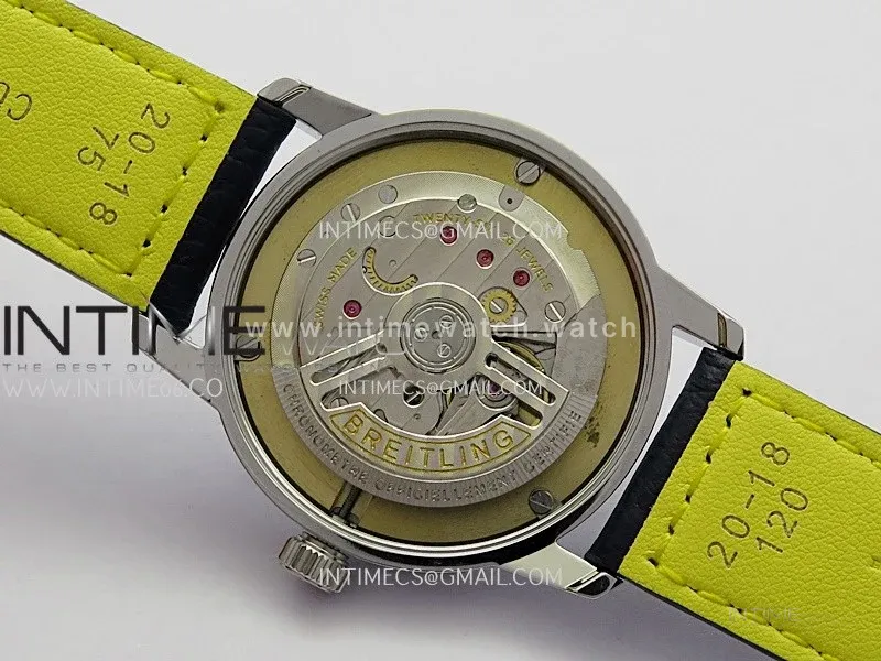 Top Time AB3113 38mm SS BLSF 1:1 Best Edition Blue Dial On Black Leather Strap Asian B31
