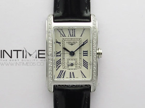 Doloevita SS Crystal Bezel 8848F 1:1 Best Edition Ivory White Textured Dial On Black Leather Strap Cal.L178.2