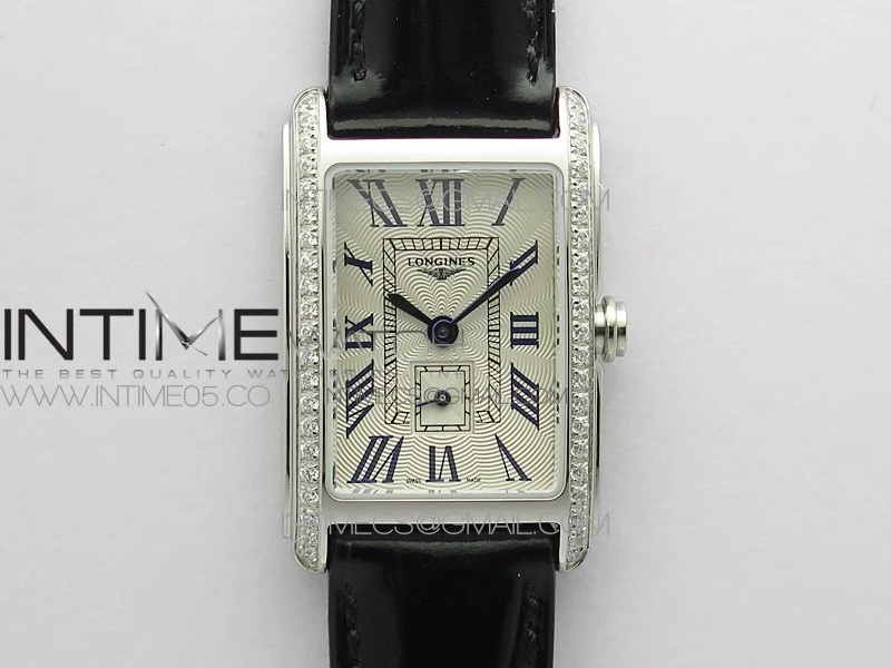 Doloevita SS Crystal Bezel 8848F 1:1 Best Edition Ivory White Textured Dial On Black Leather Strap Cal.L178.2