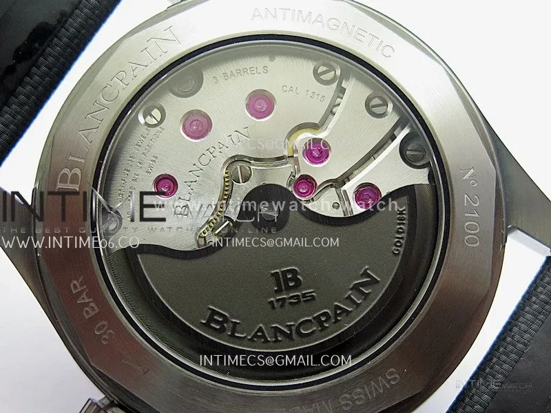 Fifty Fathoms Bathyscape Titanium Ceramic Bezel GF 1:1 Best Edition Blue Dial On Nylon Strap A1315