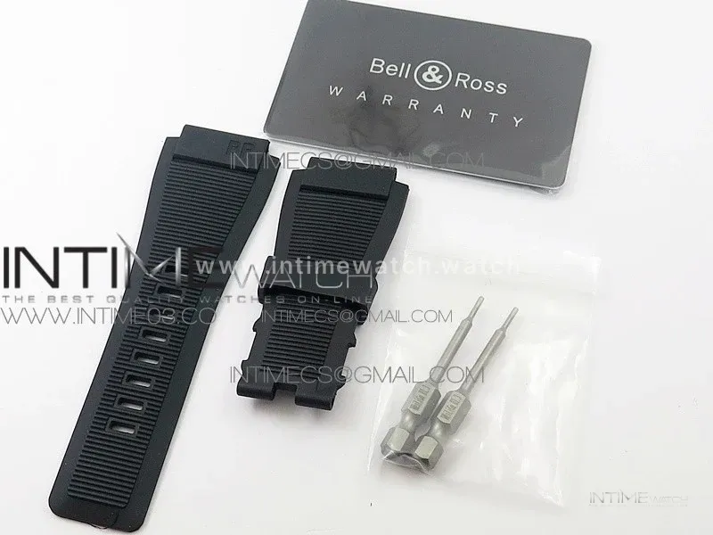 BR 03-92 Diver RG Black Dial on Rubber Strap A2824 (Free Rubber Strap)