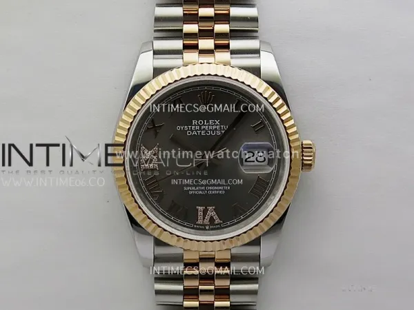 DateJust 126231 904L SS/RG JDF 1:1 Best Edition Gray Dial RG Roman Markers on Jubilee SS/RG Bracelet