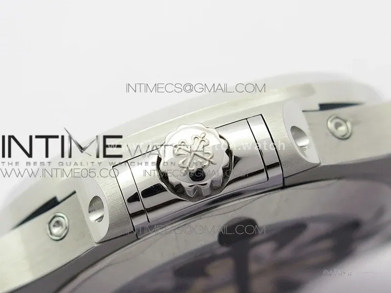 NAUTILUS 5726 SS GRF 1:1 BEST EDITION GRAY DIAL WORKING ANNUAL CALENDARON BLACK LEATHER STARP A.324 V2