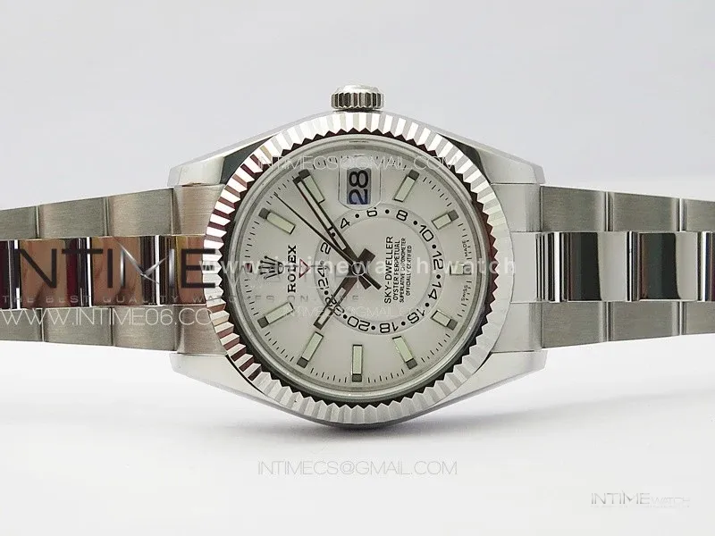 Sky-Dweller 326934 904L SS Noob 1:1 Best Edition White Dial on SS Bracelet Asian 23J to 9001