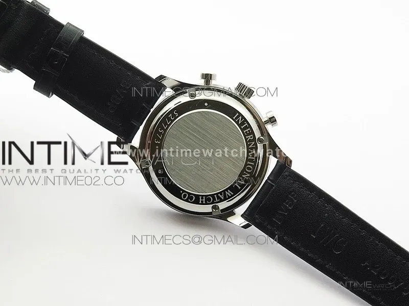 Portuguese IW371491 ZF V3 1:1 Best Edition SS Blue dial on Black Leather Strap A79350 (Slim Movement)
