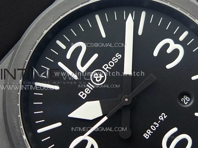 BR 03-92 Real Ceramic 1:1 Best Edition Black Dial on Black Rubber Strap MIYOTA 9015