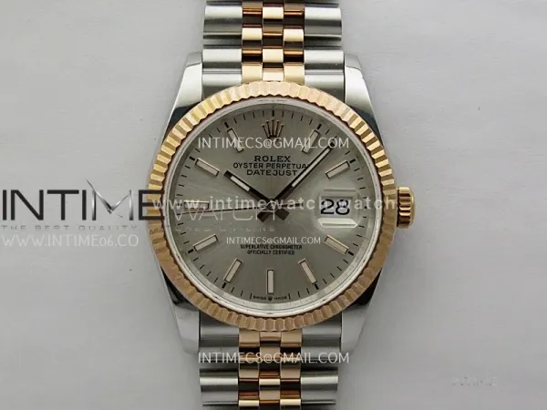 DateJust 126231 904L SS/RG JDF 1:1 Best Edition Silver Dial Stick Markers on Jubilee SS/RG Bracelet