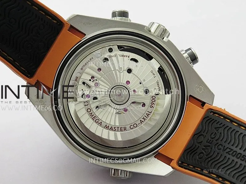 Planet Ocean Master Chronometer Black/Orange Ceramic Bezel SS SCF 1:1 Best Edition Black Dial on Black Rubber Strap A9900