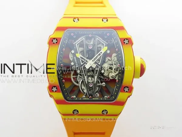 RM027-03 Real Tourbillon RMF Best Edition Orange/Red Carbon Skeleton Dial on Orange Rubber Strap