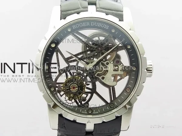 Excalibur Rddbex0393 SS BBR Best Edition Skeleton Dial on Black Leather Strap A2136 Tourbillon V4