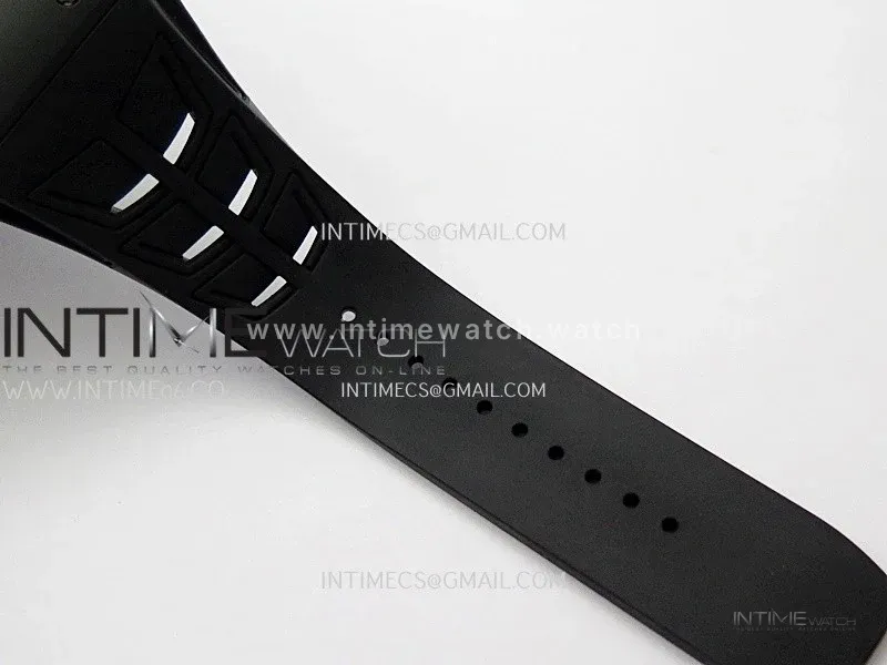 RM055 Red Crown Black Inner Black Ceramic ZF 1:1 Best Edition Skeleton Dial On Black Rubber Strap RMUL2 Super Clone
