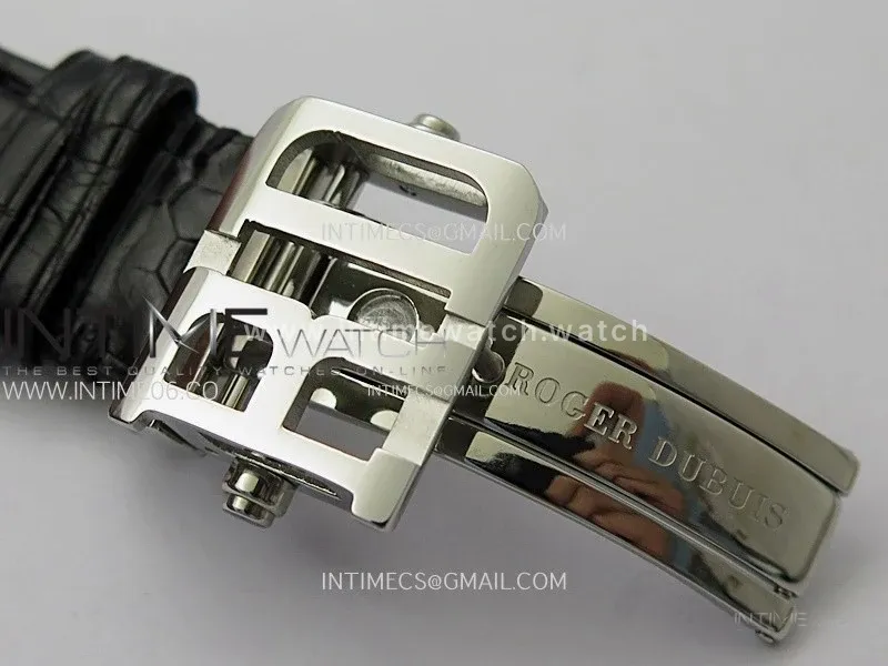 Hommage SS YSF Sliver Dial On Black Croco Leather Strap Double Tourbillon