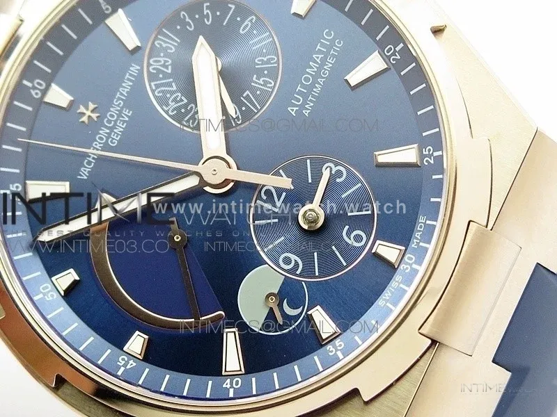 Overseas Dual Time Power Reserve RG TWA Best Edition Blue Dial on Blue Rubber Strap A1222