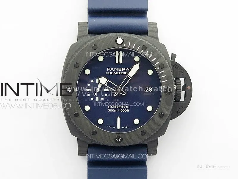 PAM1232 Carbotech 44mm VSF Best Edition Blue Dial Blue Markers on Blue Rubber Strap P.9010 Clone