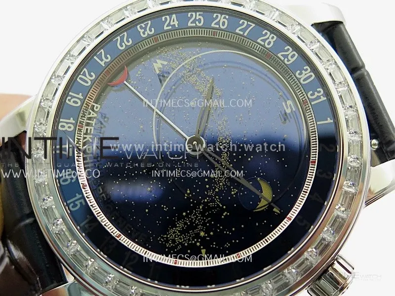 Grand Complications 6104P-010 SS PPF 1:1 Best Edition Blue Dial On Blue Leather Strap Super Clone Asian 240