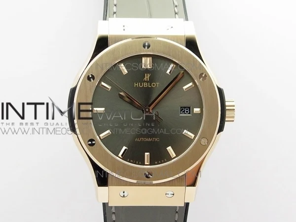 Classic Fusion 42mm RG B50F Gray Dial On Black Gummy Strap A2892
