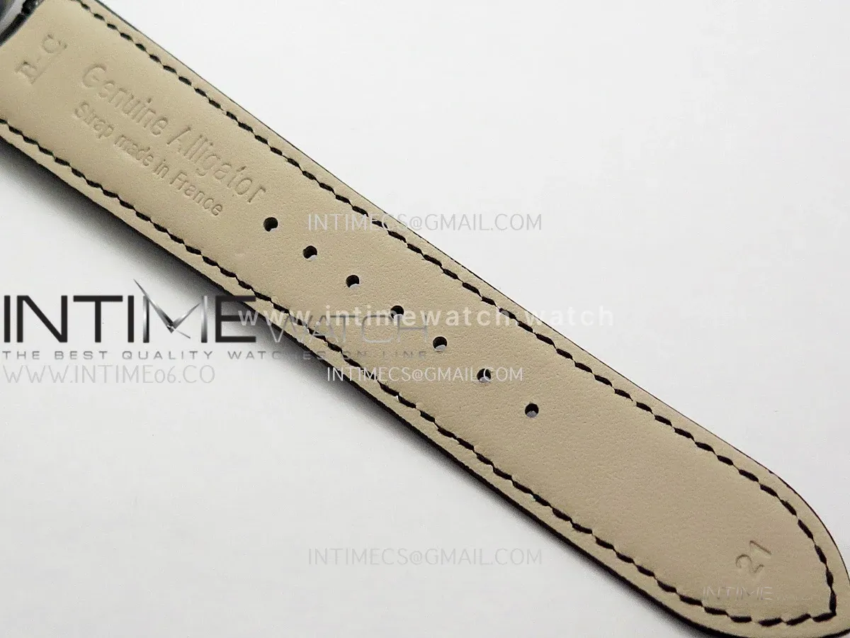 Master Ultra Thin Moon 1368420 SS GF 1:1 Best Edition Gray Dial on Black Leather Strap Asian 925