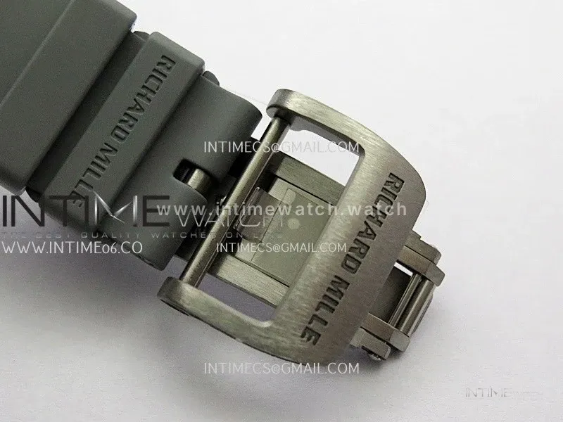 RM055 Gray Ceramic Umi Office 1:1 Best Edition Skeleton Dial Black Rubber Strap RMUL2 Super Clone (Free Sprung)
