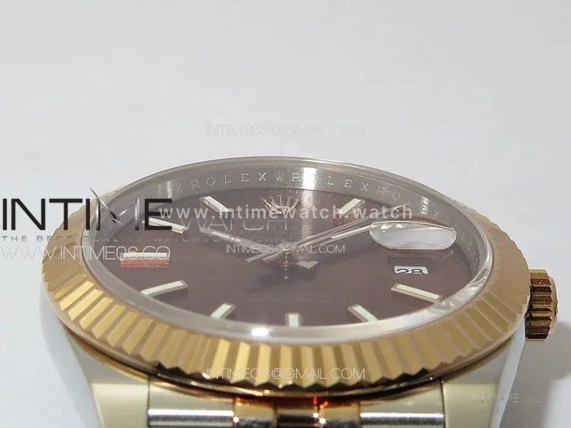 DateJust 41 126331 904L SS/RG GMF 1:1 Best Edition Brown Dial Sticks Markers On Jubilee Bracelet VR3235