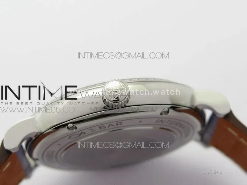 Portofino 37mm SS Diamond Bezel A7F 1:1 Best Edition Gray Dial on Gray Leather Strap A2892