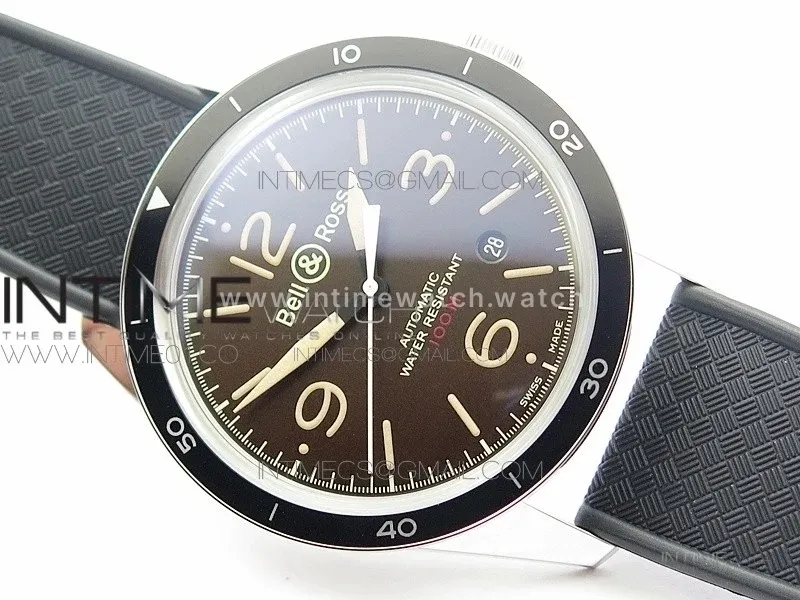 Vintage BR123 SS Brown Dial on Black Rubber Strap MIYOTA 9015