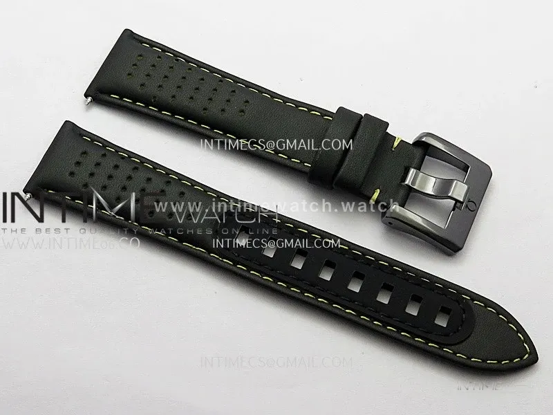 Speedmaster 44mm Ceramic SMF 1:1 Best Edition Carbon Skeleton Dial On Black Leather Strap A3869 (Free Strap)