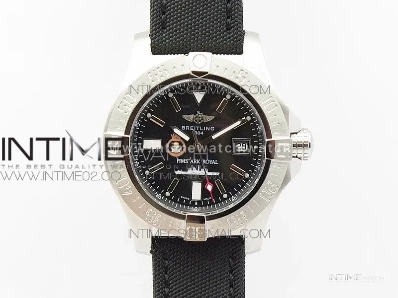Avenger II Seawolf HMS ARK Royal SS 1:1 Best Edition Black Dial On Nylon Strap A2836