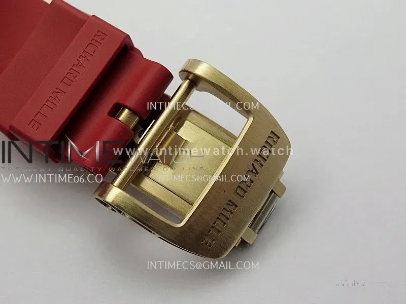 RM07 Paved Diamonds Bezel RG ZF Best Edition Diamonds Skeleton Dial On Red Rubber Strap Asian CRMA2 Clone