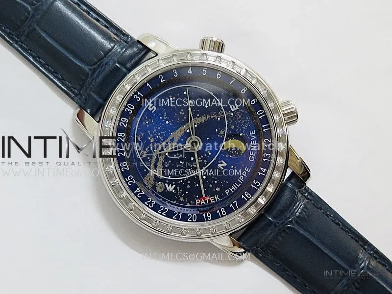 Grand Complications 6102G Moon SS/T Crystal YF Blue Dial on Blue Leather Strap A240