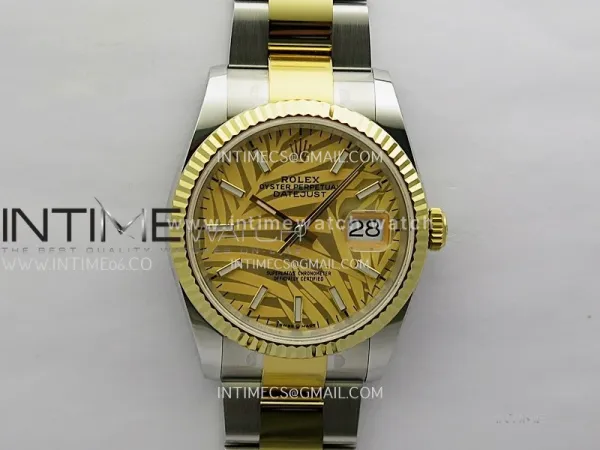 DateJust 126233 36mm 904L SS/YG ONE Factory 1:1 Best Edition Gold Leaves Dial Stick Marker On Oyster Bracelet DD3235