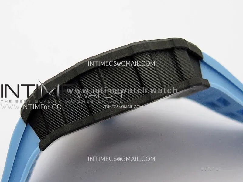 RM053-01 Real Forge Carbon JBF Best Edition Skeleton Dial on Blue Rubber Strap Asian Movement