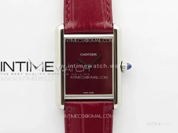 Tank Louis Ladies 25mm SS 8848F 1:1 Best Edition Red Dial on Red Leather Strap Ronda Quartz