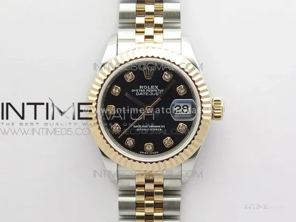 Datejust 28mm 279173 SS/RG BP Best Edition Black Crystal Markers Dial on SS/RG Jubilee Bracelet ETA2671
