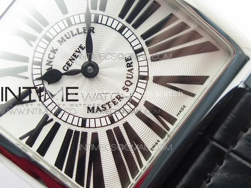 Master Square SS Ladies ZF 1:1 Best Edition White Roman Dial on Black Leather Strap Ronda Quartz