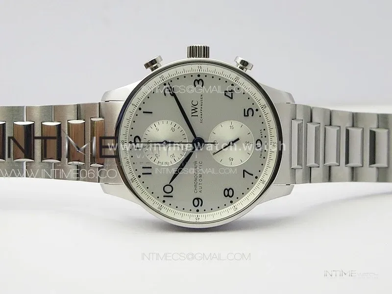 Portuguese IW371617 ZF 1:1 Best Edition SS White Dial Blue Markers on SS Bracelet A96355
