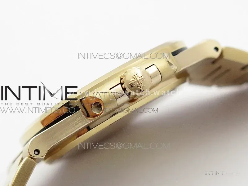 Nautilus 5711/1R Crystal Bezel PPF V4 1:1 Best Edition Brown Textured Dial on RG Bracelet 324CS