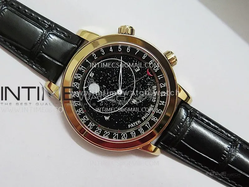 Grand Complications 6102P RG PPF 1:1 Best Edition Black Dial On Black Leather Strap Super Clone Asian 240