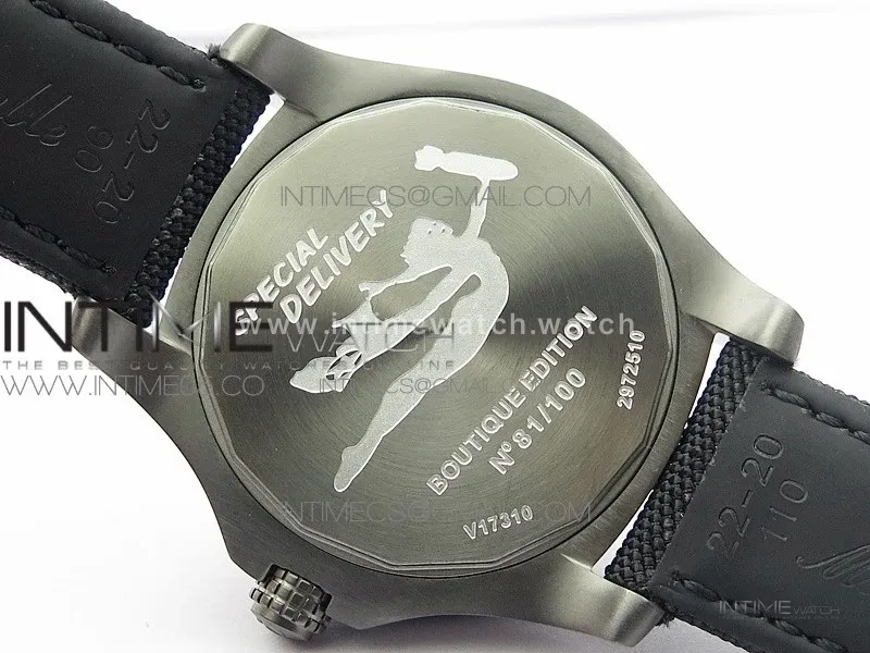 AVENGER Boutique Edition V17310 Dia Bezel Ti DLC 1:1 Best Edition Yellow Dial on Nylon Strap A2824